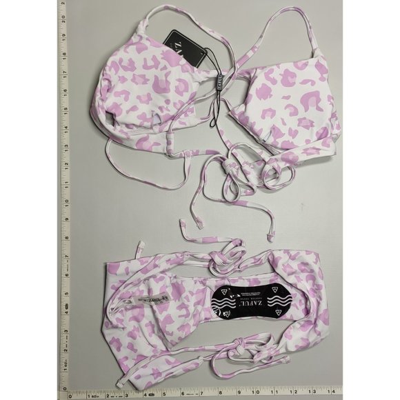 NWT ZAFUL Medium Rash Guard String Tankini Petal Print bikini set - Picture 3 of 8